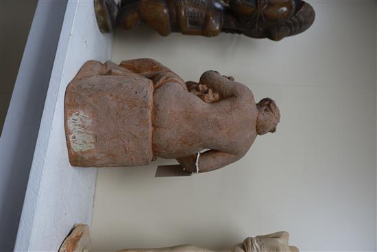 Attributed to Karin Jonzen (1914-1998). A terracotta group of a mother and child, H.15in.
